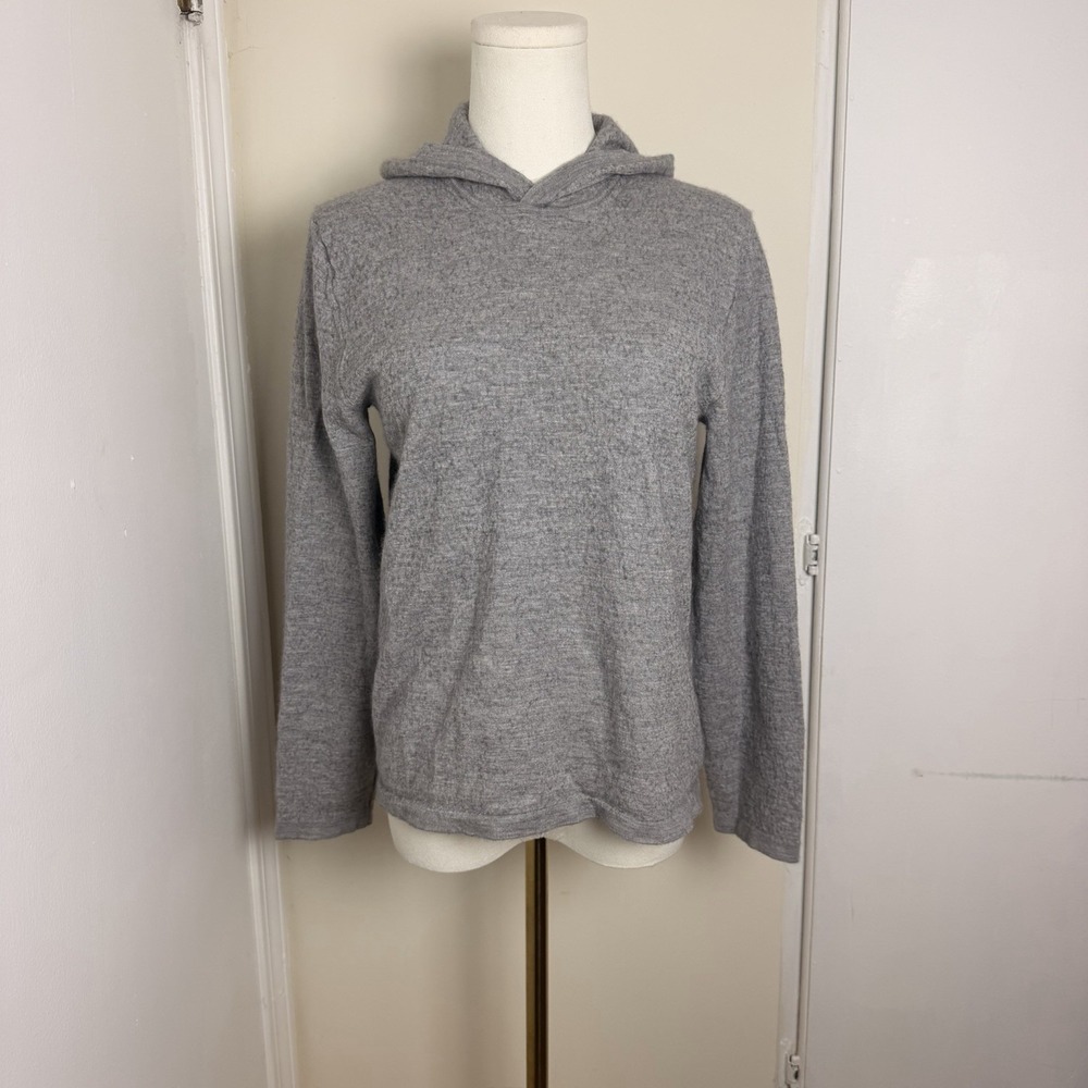 Vince Featherweight Wool & Cashmere Pullover Hoodie Men's Heather Grey Sz M